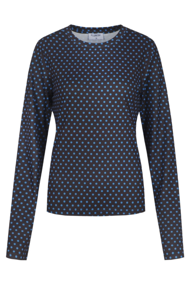 Fluresk blauwe dames top | Vooraanzicht