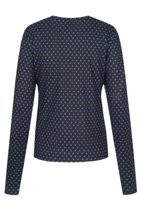 Fluresk blauwe dames top | Achteraanzicht