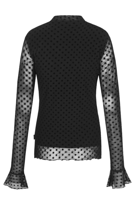 Fluresk zwarte dames top | Model achteraanzicht