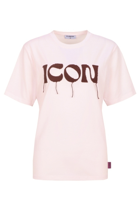 Fluresk roze dames t-shirt | Vooraanzicht