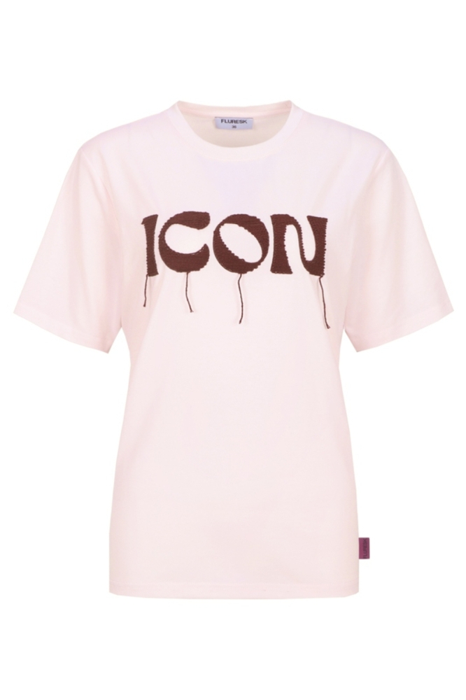 Fluresk roze dames t-shirt | Vooraanzicht