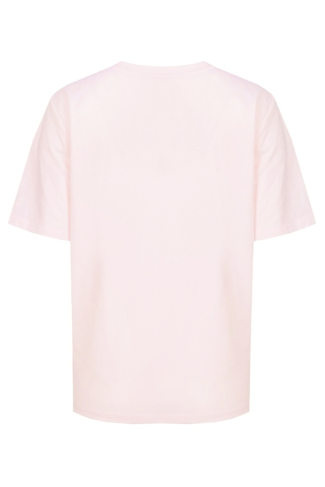 Fluresk roze dames t-shirt | Achteraanzicht