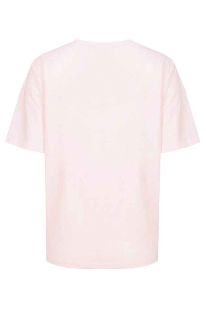 Fluresk roze dames t-shirt | Achteraanzicht