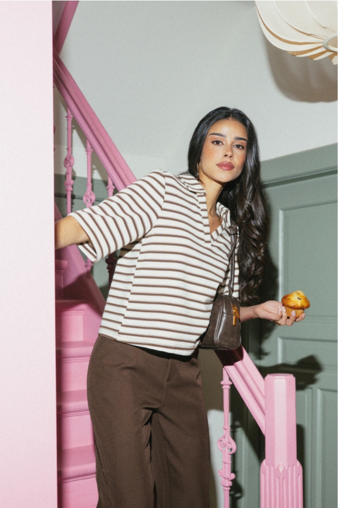 Fluresk witte dames t-shirt | Sfeerbeeld, In situatie