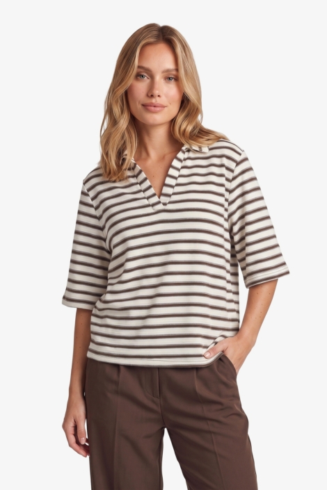 Fluresk witte dames t-shirt | Model vooraanzicht