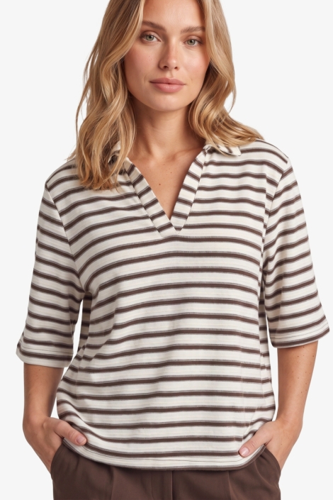 Fluresk witte dames t-shirt | Model vooraanzicht