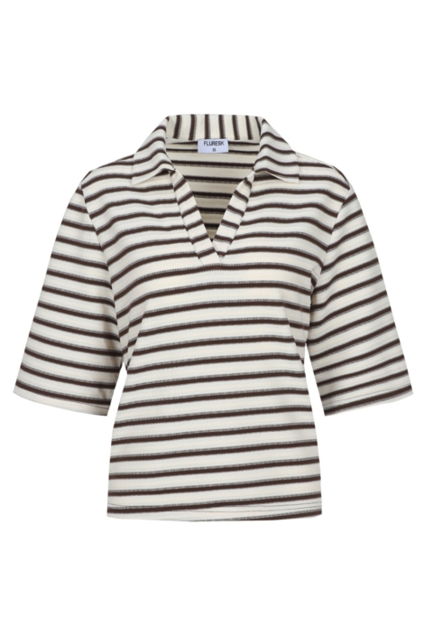 Fluresk witte dames t-shirt | Vooraanzicht