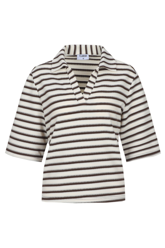 Fluresk witte dames t-shirt | Vooraanzicht