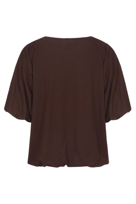 Fluresk bruine dames t-shirt | Achteraanzicht