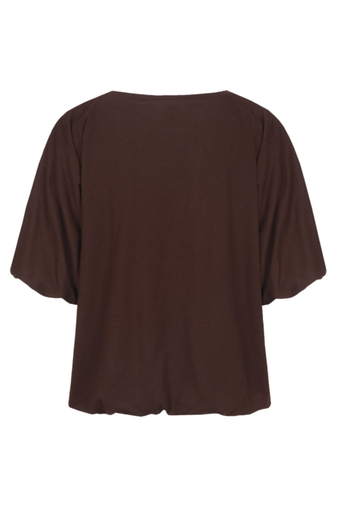Fluresk bruine dames t-shirt | Achteraanzicht