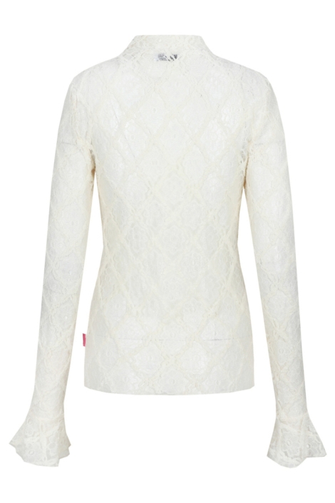 Fluresk witte dames t-shirt | Achteraanzicht
