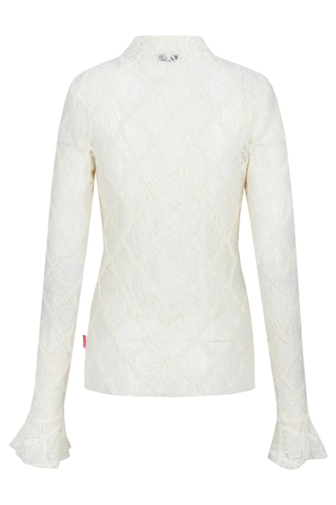 Fluresk witte dames t-shirt | Achteraanzicht