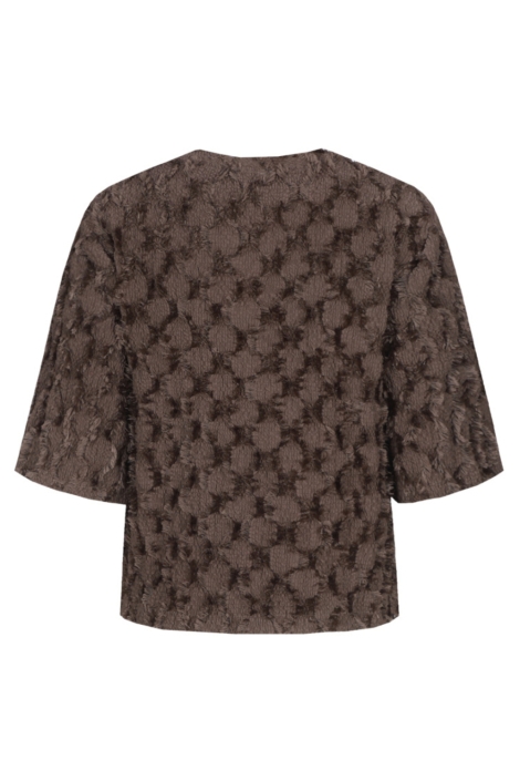 Fluresk bruine dames t-shirt | Achteraanzicht