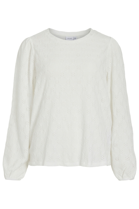 Vila ecru dames blouse | Vooraanzicht