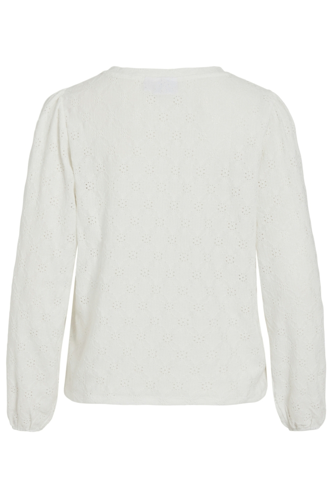 Vila ecru dames blouse | Achteraanzicht