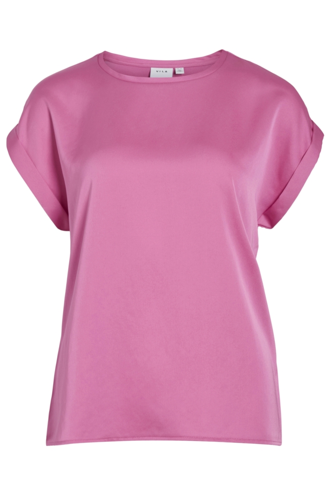 Vila roze dames t-shirt | Vooraanzicht