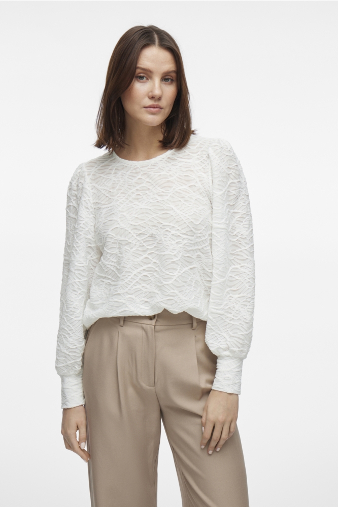 Vila ecru dames blouse | Model