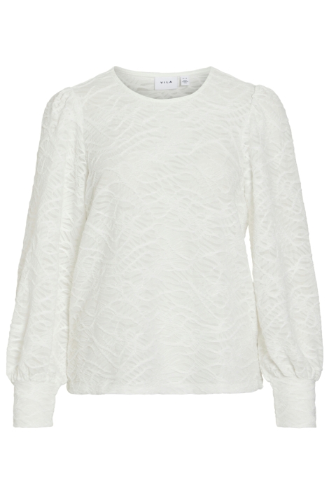 Vila ecru dames blouse | Vooraanzicht