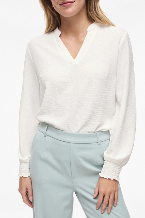 Vila ecru dames blouse | Close up