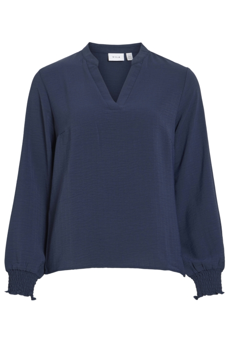 Vila blauwe dames blouse | Vooraanzicht