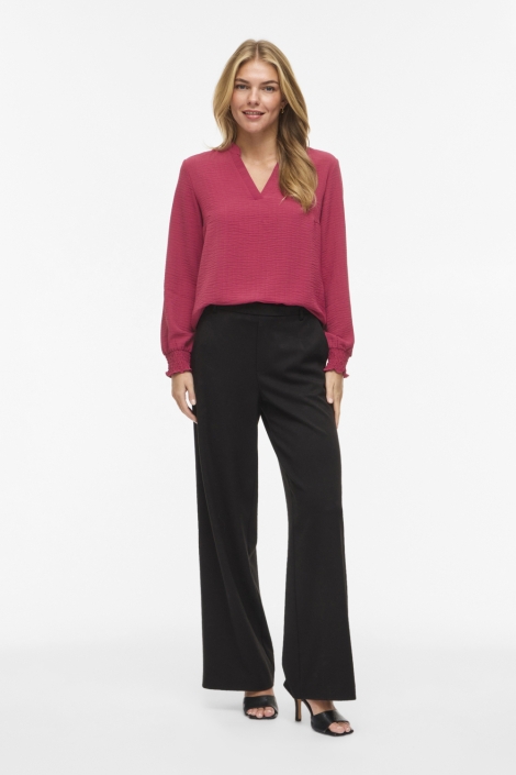 Vila bordeaux dames blouse | Model vooraanzicht
