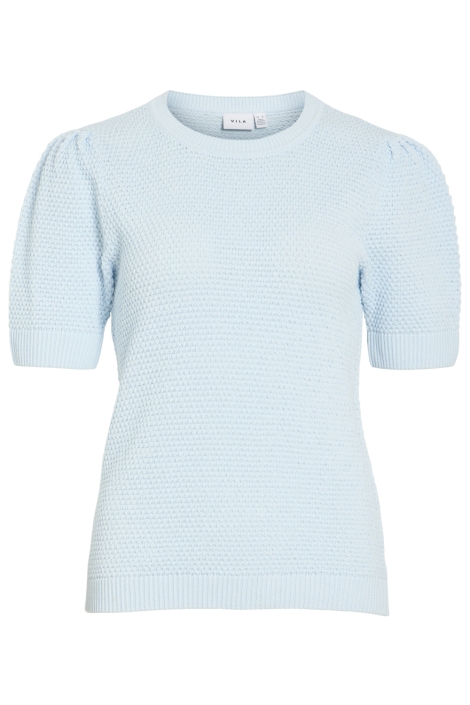 Vila blauwe dames t-shirt | Vooraanzicht