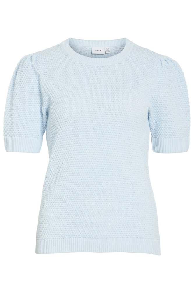 Vila blauwe dames t-shirt | Vooraanzicht