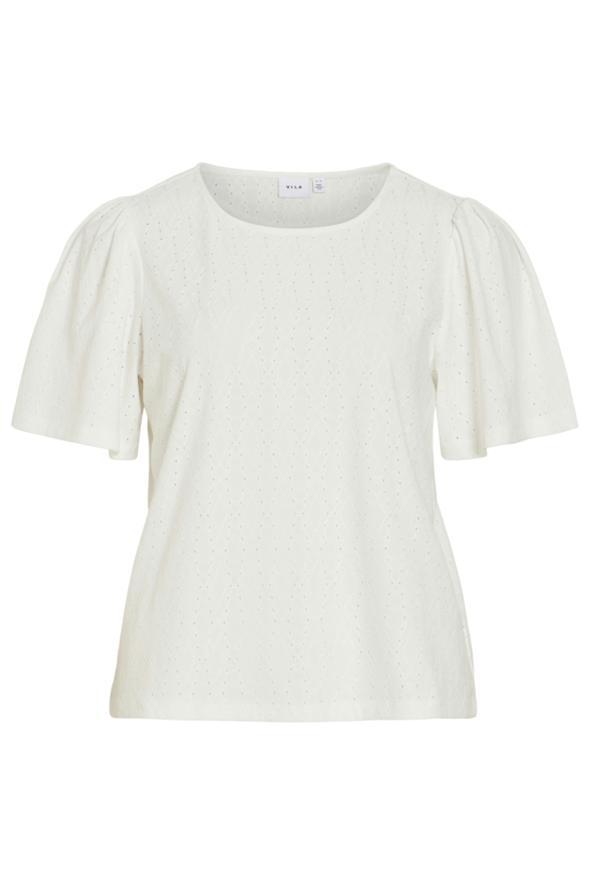 Vila witte dames t-shirt | Vooraanzicht