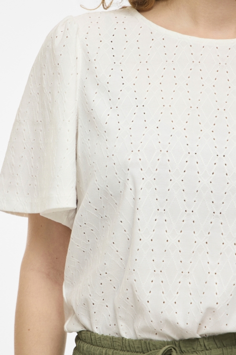 Vila witte dames t-shirt | Close up