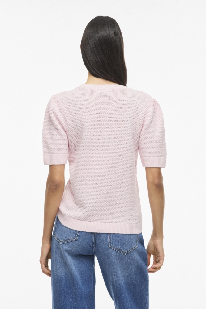 Vila roze dames t-shirt | Model achteraanzicht