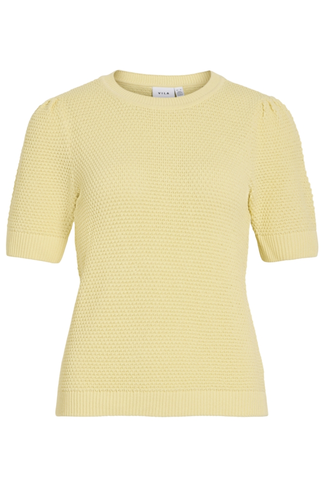 Vila gele dames t-shirt | Vooraanzicht