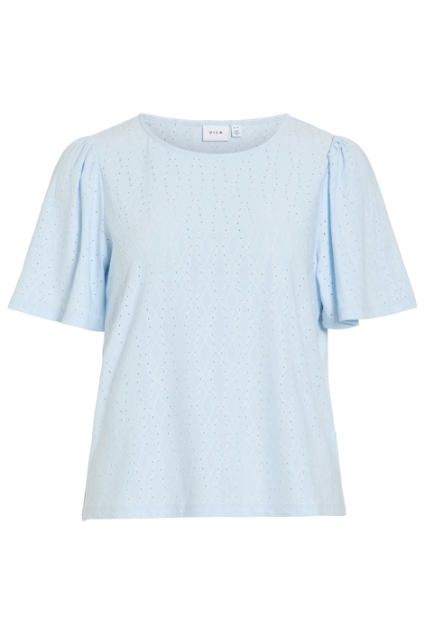 Vila blauwe dames t-shirt | Vooraanzicht