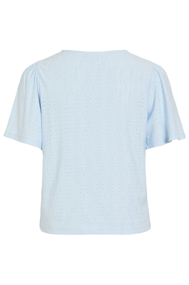Vila blauwe dames t-shirt | Achteraanzicht
