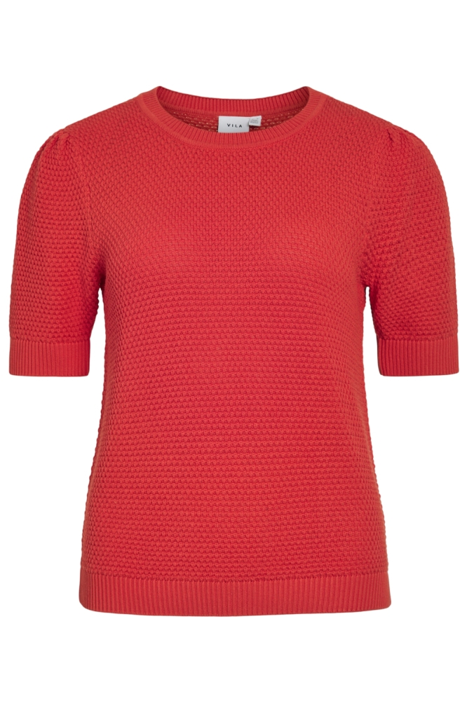 Vila rode dames t-shirt | Vooraanzicht