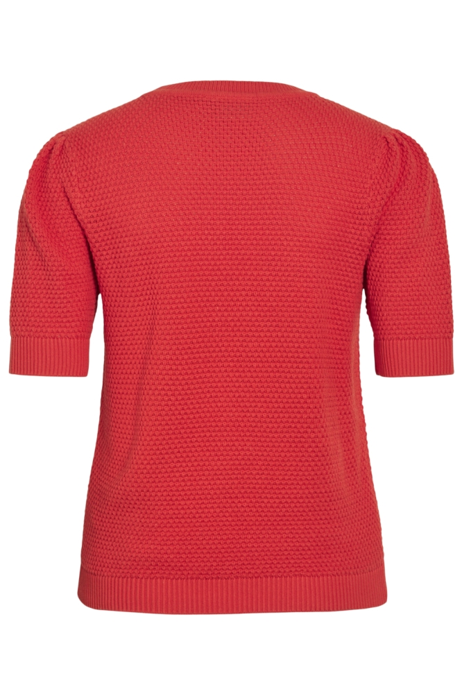 Vila rode dames t-shirt | Achteraanzicht