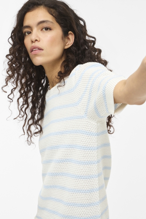 Vila witte dames t-shirt | Model zijaanzicht