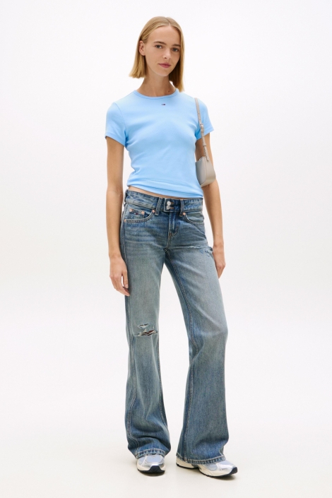 Tommy Jeans blauwe dames t-shirt | Model