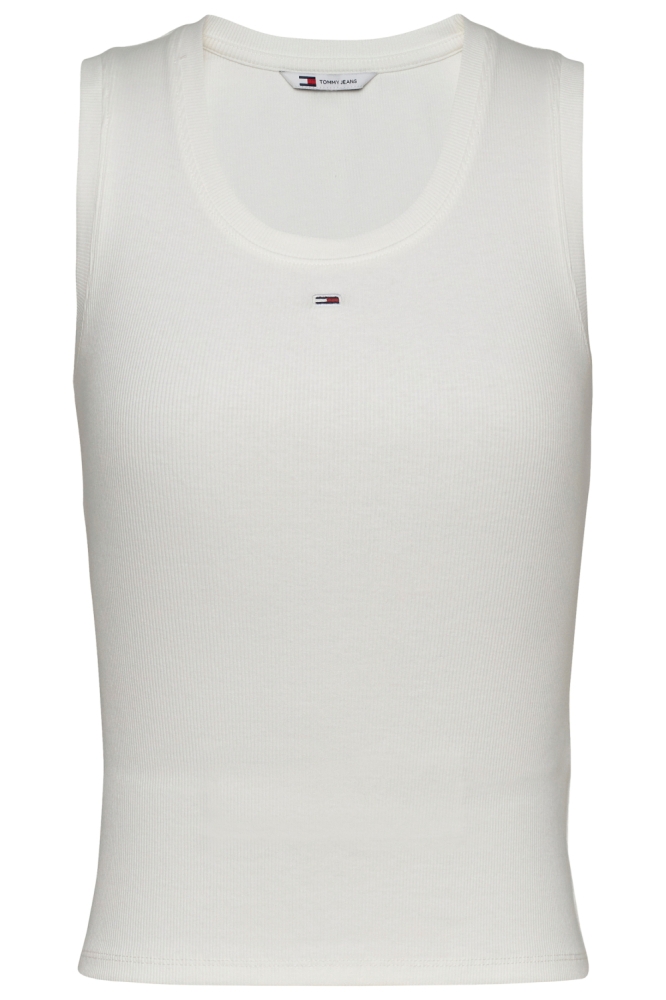Tommy Jeans ecru dames top | Vooraanzicht