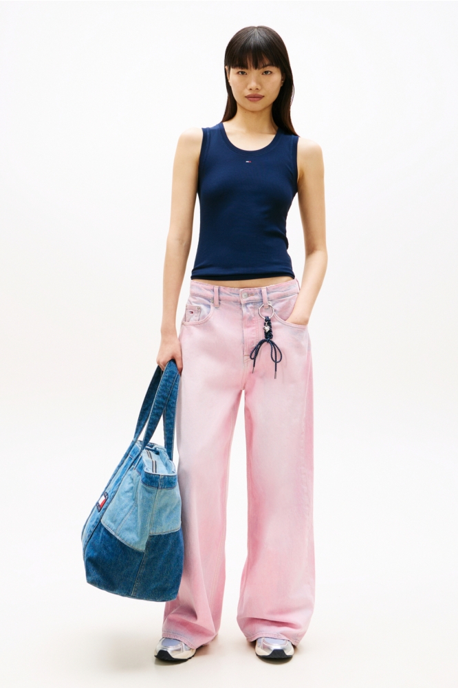 Tommy Jeans blauwe dames top | Model