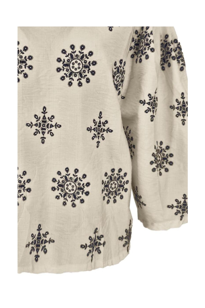 FOS Amsterdam beige dames blouse | Close up