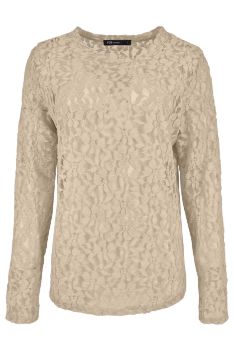 FOS Amsterdam beige dames t-shirt | Vooraanzicht