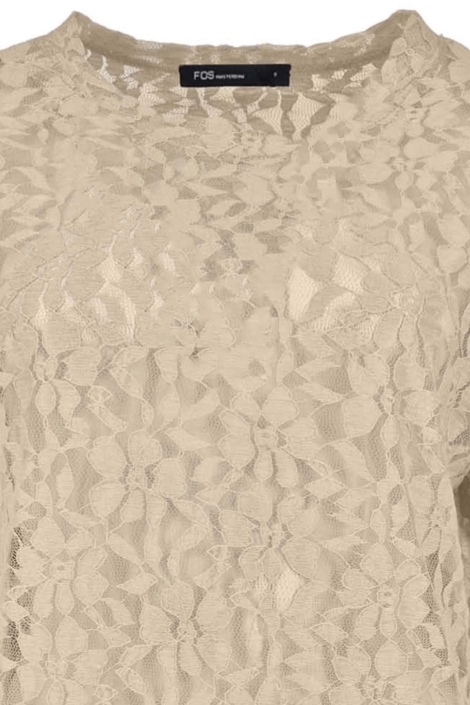 FOS Amsterdam beige dames t-shirt | Close up