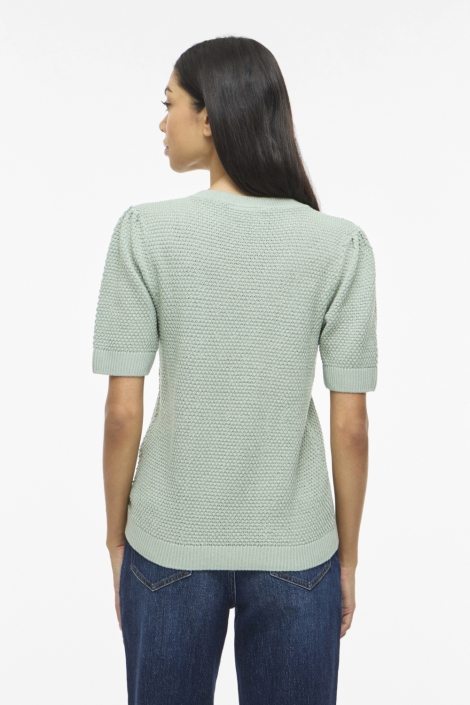 Vila groene dames trui | Model achteraanzicht