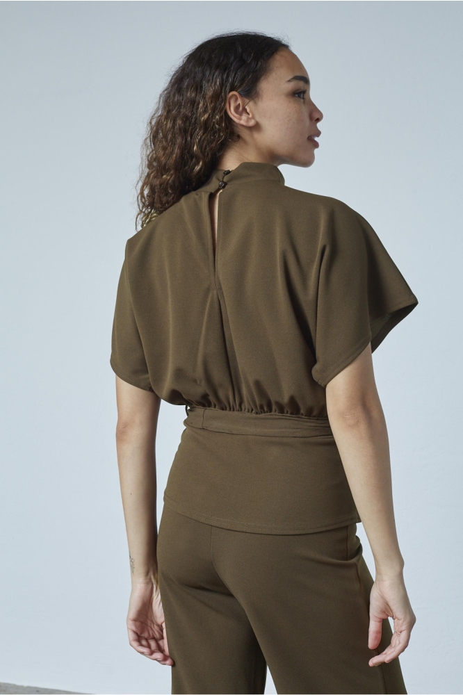 SisterS point bruine dames t-shirt | Model achteraanzicht