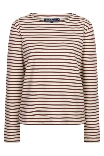 Red Button T-shirt TERRY STRIPE SRB5085 CREME/DARK BERRY