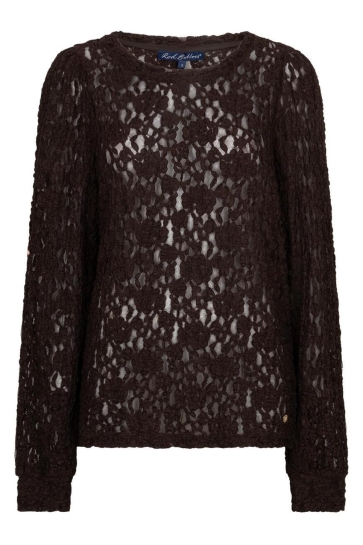 Red Button Top TOP LACE SRB5068 ESPRESSO