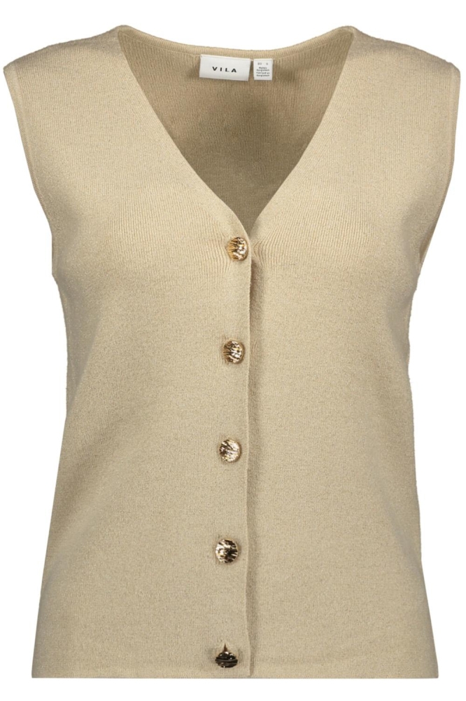 Vila zand dames gilet | Vooraanzicht
