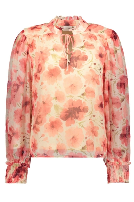 Vila beige dames blouse | Vooraanzicht