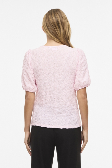 Vila roze dames t-shirt | Model achteraanzicht
