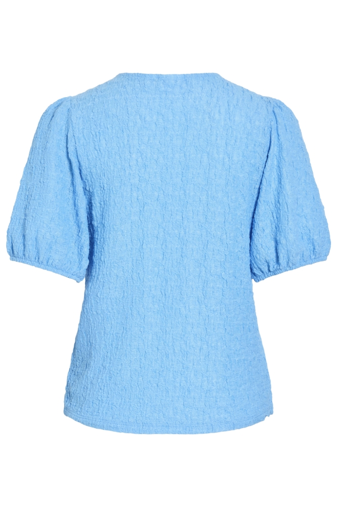 Vila blauwe dames t-shirt | Achteraanzicht